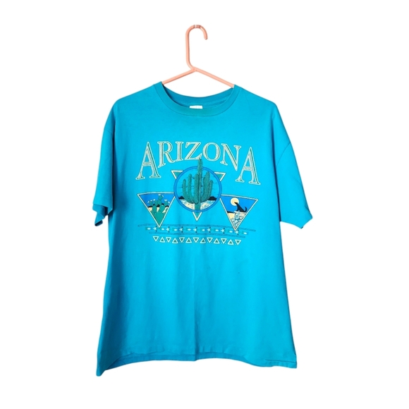 ARIZONA x VINTAGE 80s tourist tee‎ graphic tee in teal size XL - Picture 1 of 10